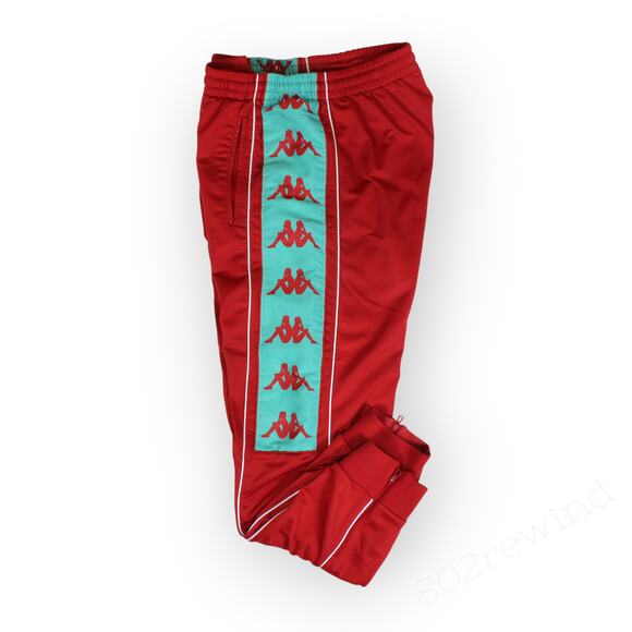 Large Kappa TrackPant 222 Banda 10 Alen Red Turquoise White Jogger - Picture 11 of 11